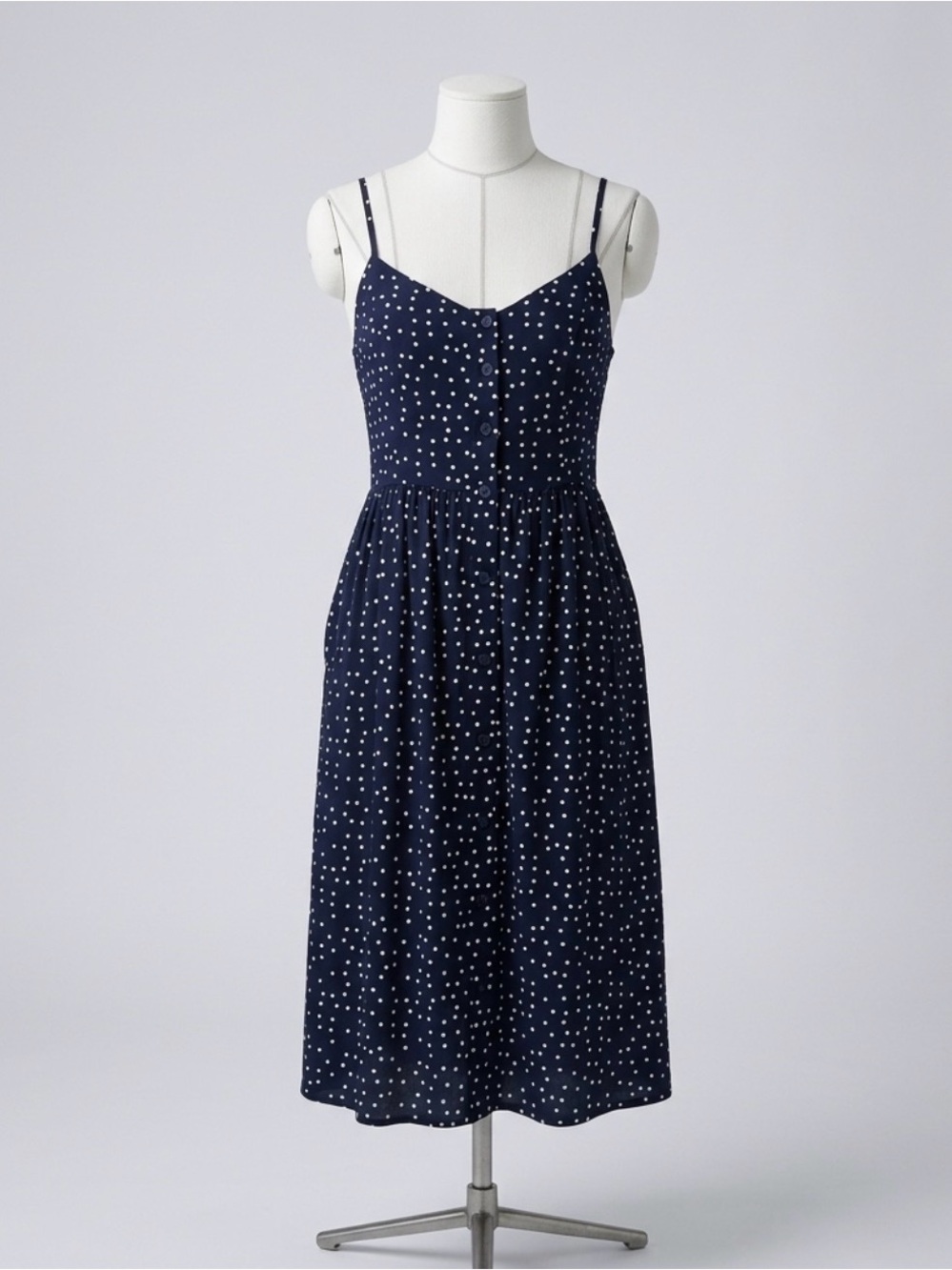 41 Hawthorn Beatriz  Button-down Smock Back Polka Dot Midi Dress